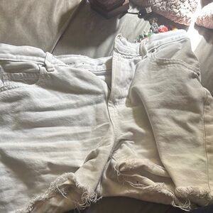 Women's White Denim Shorts